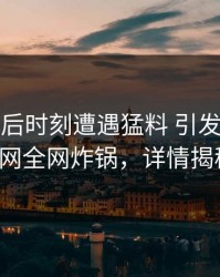 大V在午后时刻遭遇猛料 引发众怒，91网全网炸锅，详情揭秘