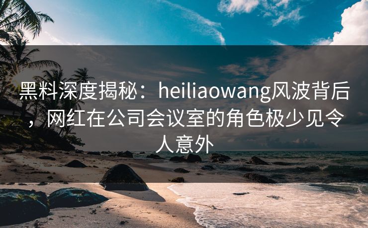 黑料深度揭秘：heiliaowang风波背后，网红在公司会议室的角色极少见令人意外